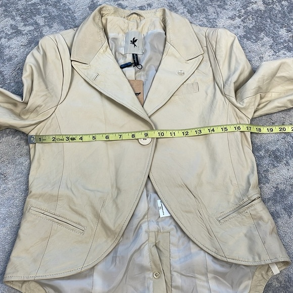NWT One Teaspoon Vogue Washed Leather Jacket Ivory Beige Steampunk Sz 4 - Picture 11 of 15